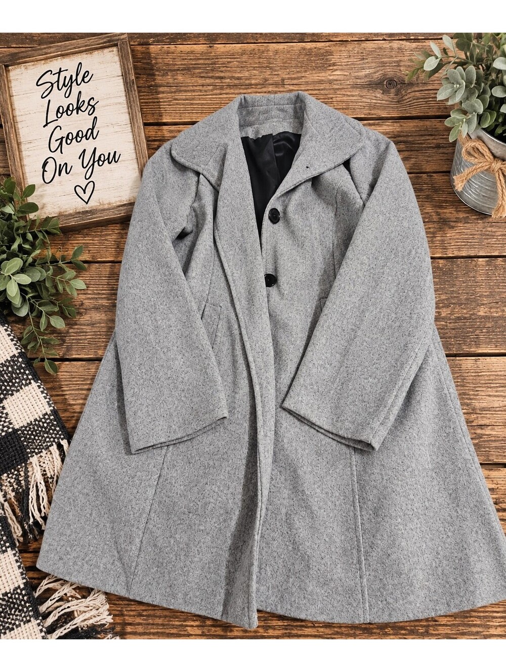 Women's XL Grey Winter Pea Coat